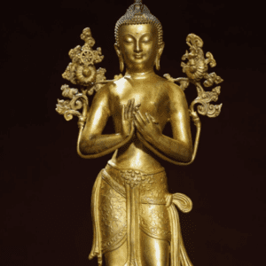 Old Tibet Tibetan Buddhism temple Bronze gilt white tara bodhisattva statue