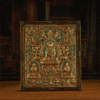 RADIANCE OF COMPASSION – 19TH CENTURY GILT COPPER JOWO BUDDHA WALL THANGKA