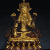 Old Tibet Tibetan Buddhism temple Bronze gilt white tara Bodhisattva statue