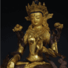 Old Tibet Tibetan Buddhism temple Bronze gilt white tara Bodhisattva statue