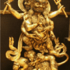 34.6''Old Tibet Purple Bronze 24K Gold Mahakala Hold Faqi