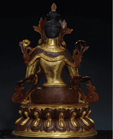 Old Tibet Tibetan Buddhism temple Bronze gilt white tara Bodhisattva statue