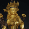 Old Tibet Tibetan Buddhism temple Bronze gilt white tara Bodhisattva statue