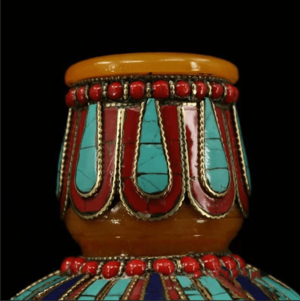 SUKHAVATI YELLOW JAMBHALA FORTUNE EIGHT AUSPICIOUS BOTTLE FOR ELIMINATING POVERTY