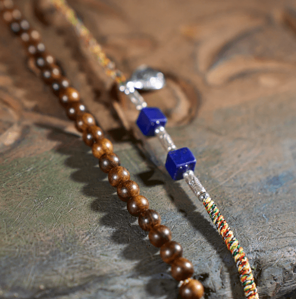 QUARTZ PENDANT WITH LAPIS LAZULI AND STERLING SILVER