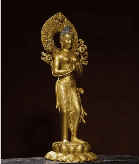 Old Tibet Tibetan Buddhism temple Bronze gilt white tara bodhisattva statue