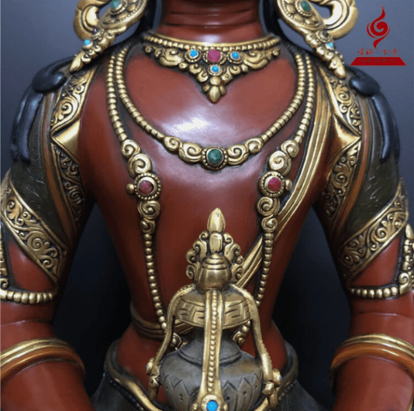 18'' Tibet Amitayus Long Life Buddha Bronze Statue
