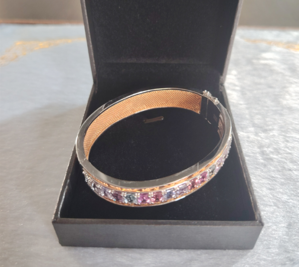 LUOGA "Kailash Dawn" Horizon Bangle | 18K Gold & Multi-Colored Gemstones