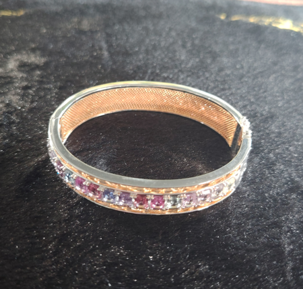 LUOGA "Kailash Dawn" Horizon Bangle | 18K Gold & Multi-Colored Gemstones