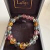 LUOGA Authentic 10mm Natural Tourmaline Crystal Healing Bracelet - Premium Multicolor Gemstone