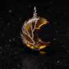 LUOGA Natural Tiger's Eye Crescent Pendant | Crystal Pendant Necklace