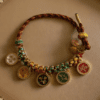 LUOGA Miniature Thangka Bracelet - Five Tibetan Wealth Gods (Dzambhala) Amulet Hand Chain for Abundance & Prosperity
