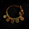 LUOGA Miniature Thangka Bracelet - Five Tibetan Wealth Gods (Dzambhala) Amulet Hand Chain for Abundance & Prosperity